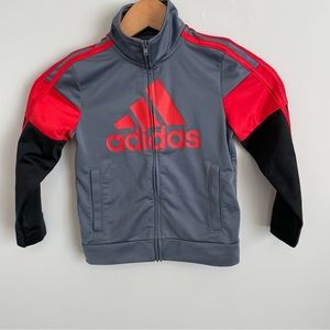 Adidas | Kids Grey and Red Track Jacket Size 5